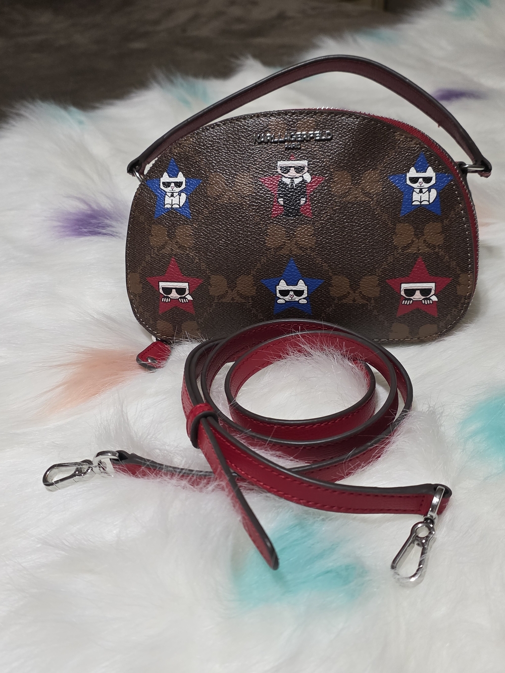 KARL LAGERFELD Mini Dome Crossbody with Star Graphic
